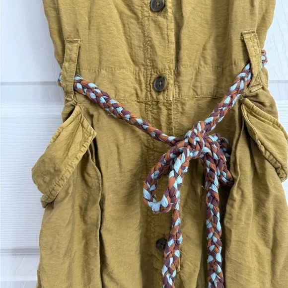 Free People Olive Button-Down jumpsuit with tie - Picture 8 of 12